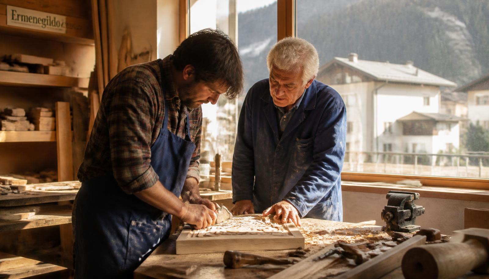 Handwerker bei der Arbeit in Südtirol